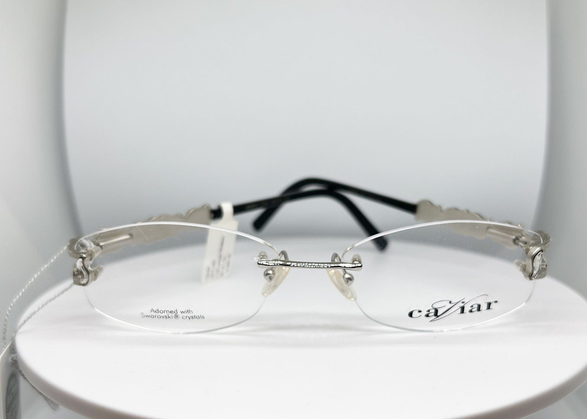 Buy Caviar 2373, a  Black, Silver; Metal rimless Optical Frame with a Square shape. Adair Eyewear - 40+ Years History