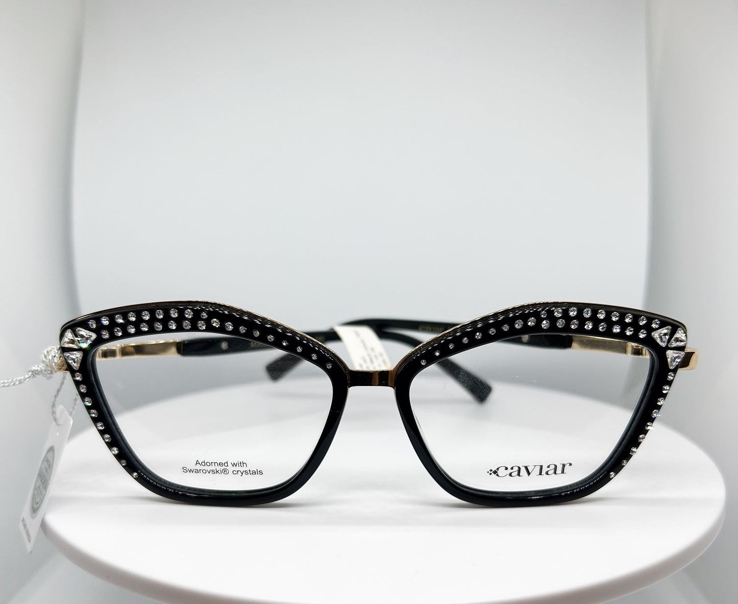 Buy Caviar  3028, a  Black, Gold; Acetate, Metal Optical Frame with a Cat Eye shape. Adair Eyewear - 40+ Years History
