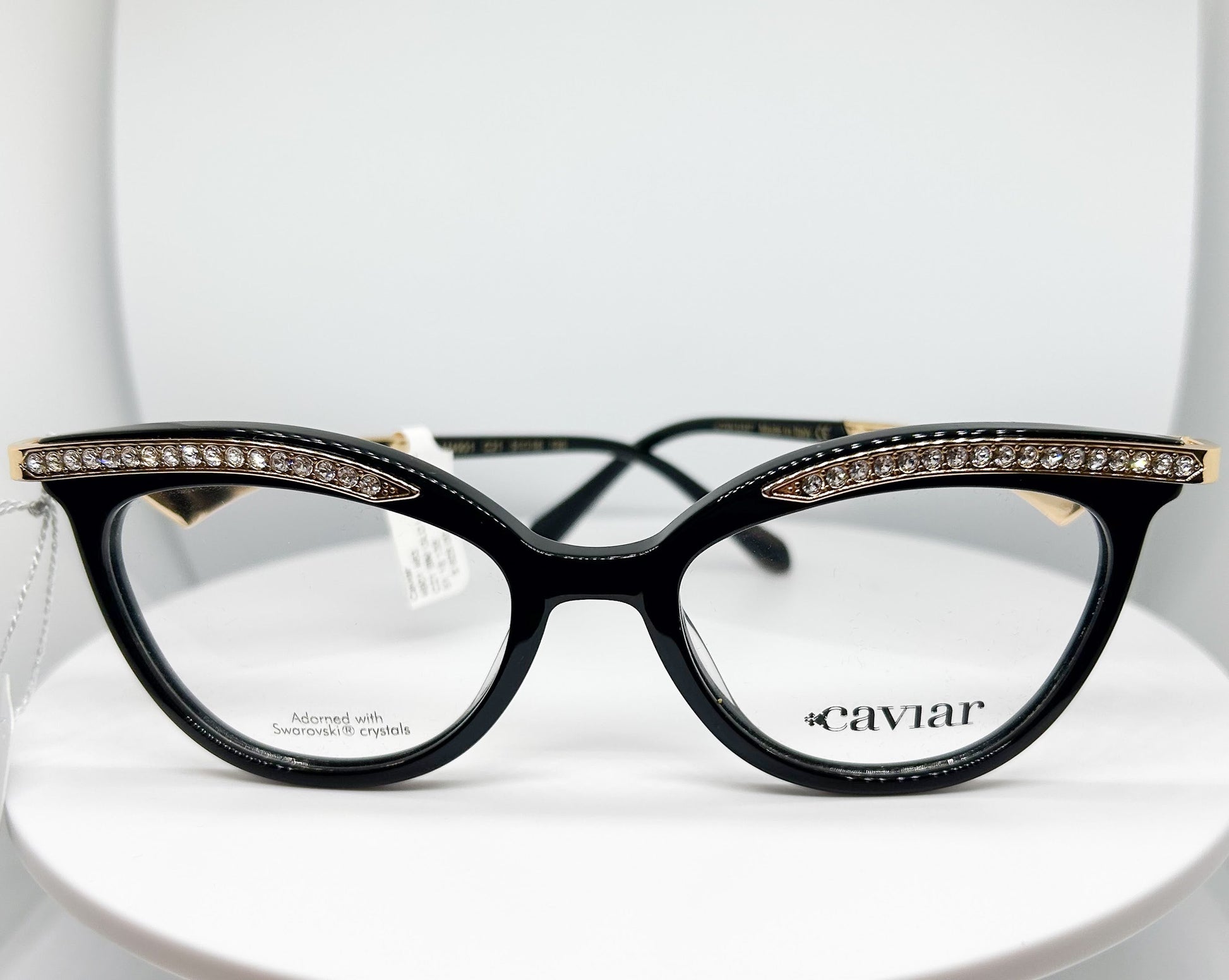 Buy Caviar 4901 Gold, a  Black, Gold; Acetate Optical Frame with a Cat Eye shape. Adair Eyewear - 40+ Years History