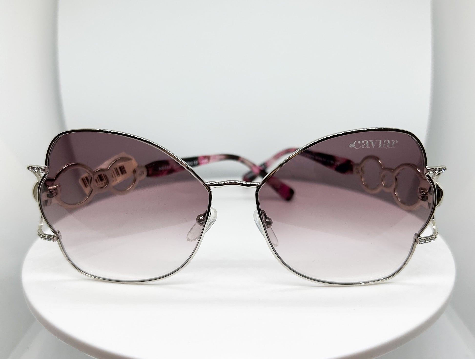 Buy Caviar  5656 , a  Pink, Silver, pink tinted lens; Metal Sunglasses Frame with a Avant Garde shape. Adair Eyewear - 40+ Years History