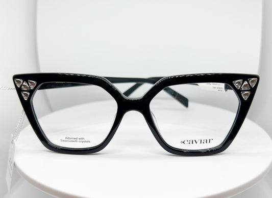 Buy Caviar  M3026 Black , a  Black; Acetate Optical Frame with a Cat Eye shape. Adair Eyewear - 40+ Years History