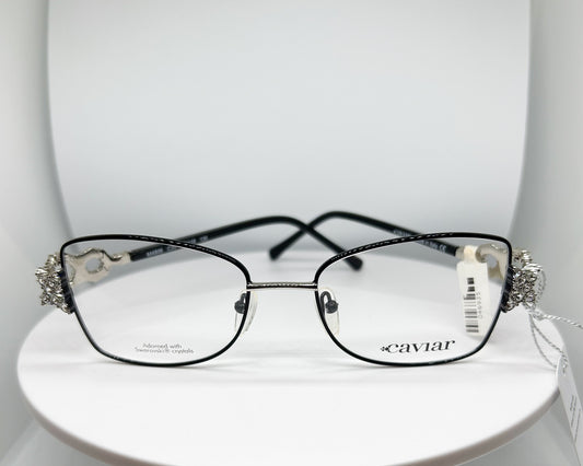 Buy Caviar M4906, a  Black, Silver; Metal  Optical Frame with a Square shape. Adair Eyewear - 40+ Years History