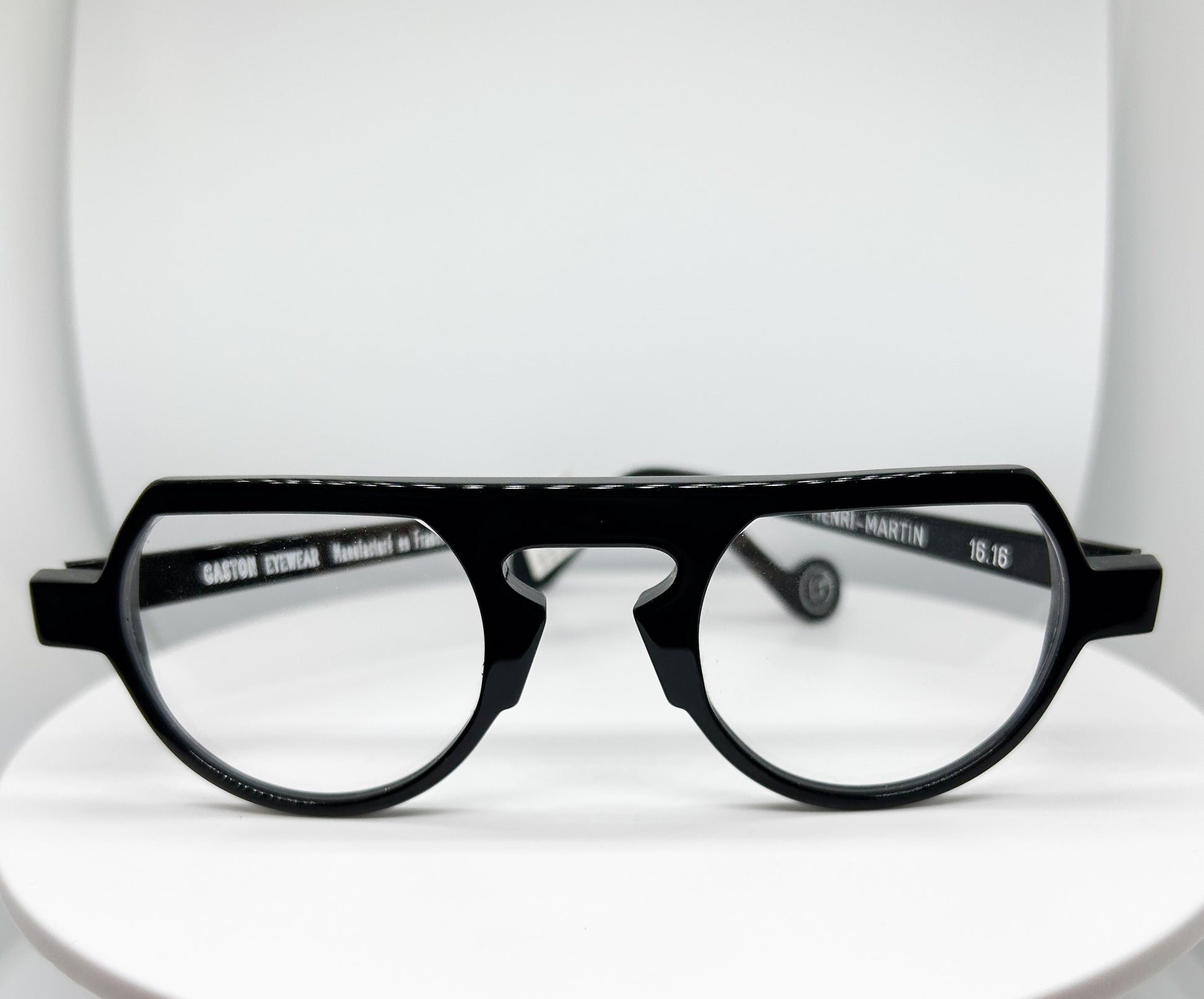 Buy Gaston Eyewear - Henri Martin, a  Black; Acetate Optical Frame with a Round with Flat Top shape. An Authorized Dealer, Adair Eyewear has a 40+ Years History of Customer Service Excellence